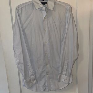 Banana Republic White Shirt with Light Blue Grid